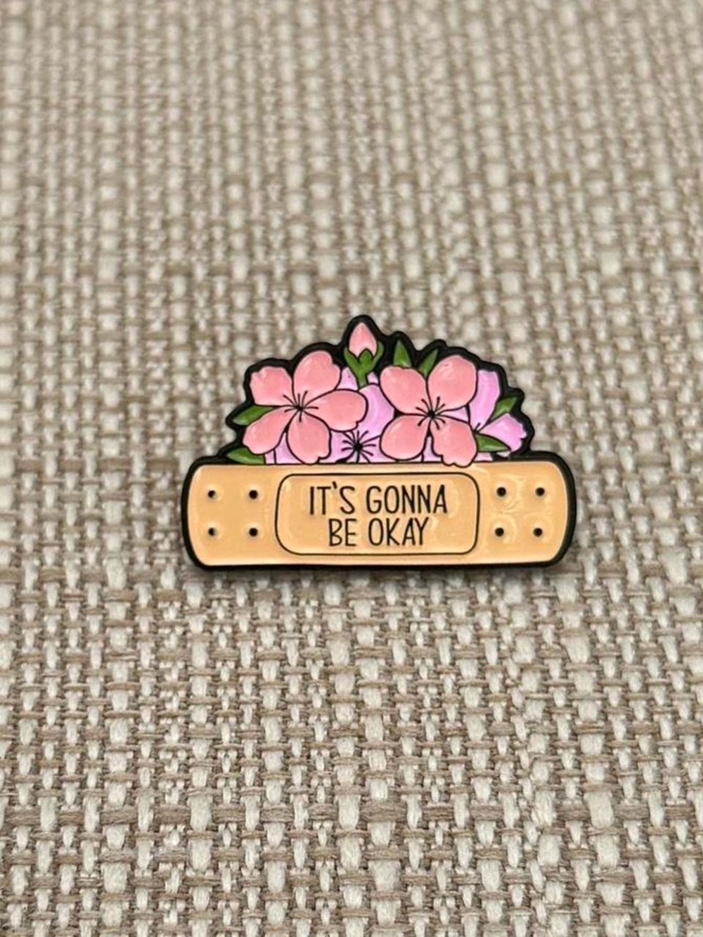 Floral Bandage Enamel Pin - "It's Gonna Be Okay"